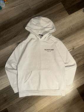 Talentless White Logo Hoodie Unisex Sz Kids XL
